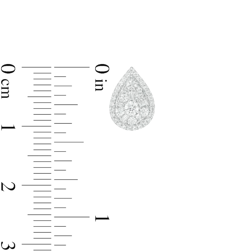 Main Image 2 of 1/2 CT. T.W. Composite Diamond Pear-Shaped Frame Stud Earrings in 10K White Gold