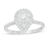 Thumbnail Image 1 of 1/2 CT. T.W. Composite Diamond Pear-Shaped Frame Ring in 10K White Gold