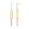 Thumbnail Image 1 of 1/4 CT. T.W. Diamond Paper Clip Dangle Earrings in 10K Gold