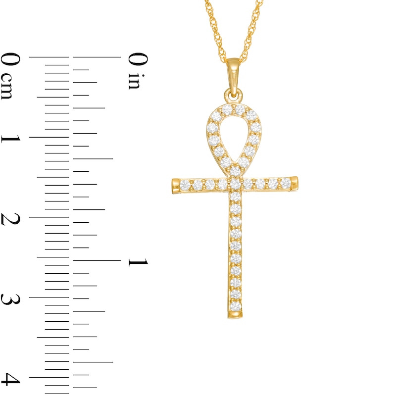 1/3 CT. T.W. Diamond Ankh Cross Pendant in 10K Gold