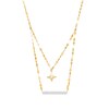 Thumbnail Image 1 of 1/10 CT. T.W. Diamond Bar and Star Double Strand Necklace in 10K Gold - 20"