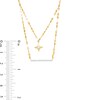 Thumbnail Image 3 of 1/10 CT. T.W. Diamond Bar and Star Double Strand Necklace in 10K Gold - 20"