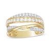 Thumbnail Image 0 of 1 CT. T.W. Diamond Cross-Over Multi-Row Ring in 10K Gold