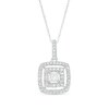 Thumbnail Image 1 of 1/2 CT. T.W. Princess-Cut Diamond Double Frame Pendant in 10K White Gold