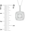Thumbnail Image 3 of 1/2 CT. T.W. Princess-Cut Diamond Double Frame Pendant in 10K White Gold