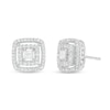 Thumbnail Image 0 of 1/2 CT. T.W. Princess-Cut Diamond Double Frame Stud Earrings in 10K White Gold