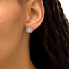 Thumbnail Image 2 of 1/2 CT. T.W. Princess-Cut Diamond Double Frame Stud Earrings in 10K White Gold