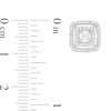 Thumbnail Image 3 of 1/2 CT. T.W. Princess-Cut Diamond Double Frame Stud Earrings in 10K White Gold