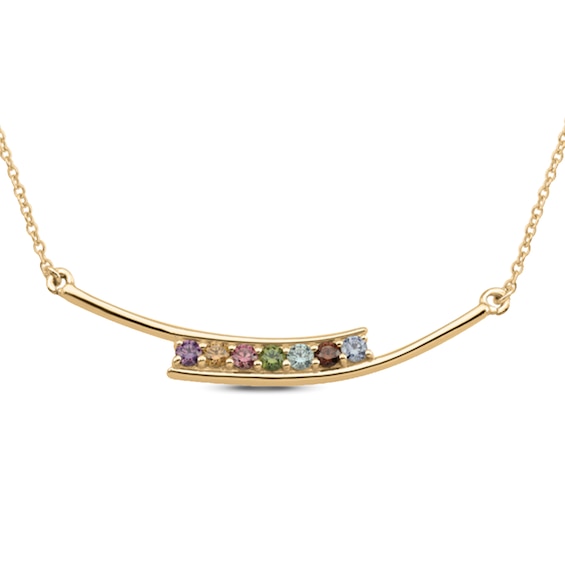 Mother's Birthstone Bypass Necklace (3-7 Stones)