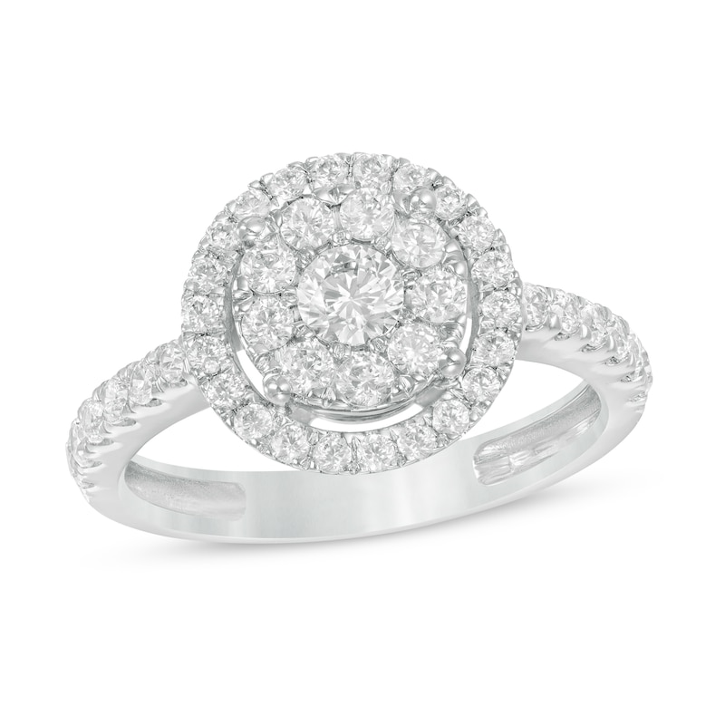 Main Image 1 of 1 CT. T.W. Multi-Diamond Frame Ring in 10K White Gold