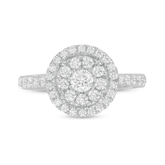 1 CT. T.w. Multi-Diamond Frame Ring in 10K White Gold