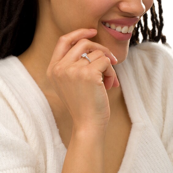 Cherished Promise Collectionâ¢ 1/5 CT. T.w. Oval Diamond Frame Ring in 10K White Gold