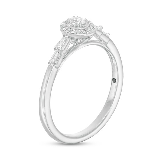 Cherished Promise Collectionâ¢ 1/5 CT. T.w. Oval Diamond Frame Ring in 10K White Gold