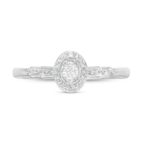 Cherished Promise Collectionâ¢ 1/5 CT. T.w. Oval Diamond Frame Ring in 10K White Gold