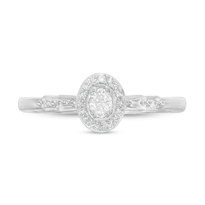 Main Image 4 of Cherished Promise Collection™ 1/5 CT. T.W. Oval Diamond Frame Ring in 10K White Gold