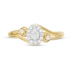 Thumbnail Image 4 of Cherished Promise Collection™ 1/5 CT. T.W. Oval Diamond Frame Heart Sides Ring in 10K Gold