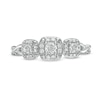 Thumbnail Image 3 of Cherished Promise Collection™ 1/4 CT. T.W. Diamond Three Stone Cushion Frame Ring in 10K White Gold