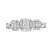 Thumbnail Image 4 of Cherished Promise Collection™ 1/4 CT. T.W. Diamond Three Stone Cushion Frame Ring in 10K White Gold