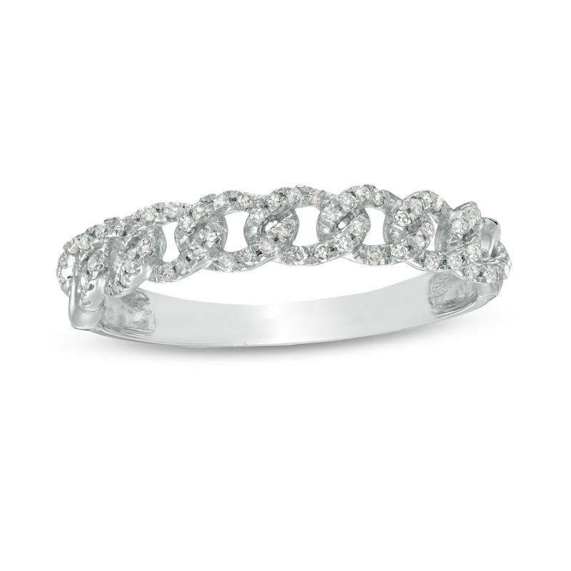 Main Image 1 of 1/6 CT. T.W. Diamond Link Band in 10K White Gold
