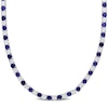 Thumbnail Image 1 of 4.0mm Lab-Created Blue and White Sapphire Alternating Tennis Necklace in Sterling Silver - 17"