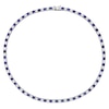 Thumbnail Image 3 of 4.0mm Lab-Created Blue and White Sapphire Alternating Tennis Necklace in Sterling Silver - 17"
