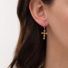 Thumbnail Image 2 of Pear-Shaped and Round Citrine Cross Drop Earrings in Sterling Silver