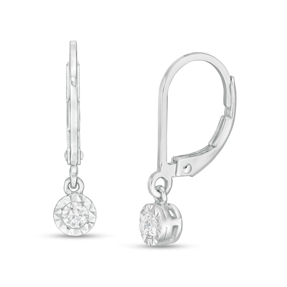 1/6 CT. T.w. Diamond Solitaire Drop Earrings in 10K White Gold (I/I3)