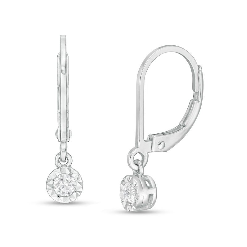 1/6 CT. T.W. Diamond Solitaire Drop Earrings in 10K White Gold (I/I3)