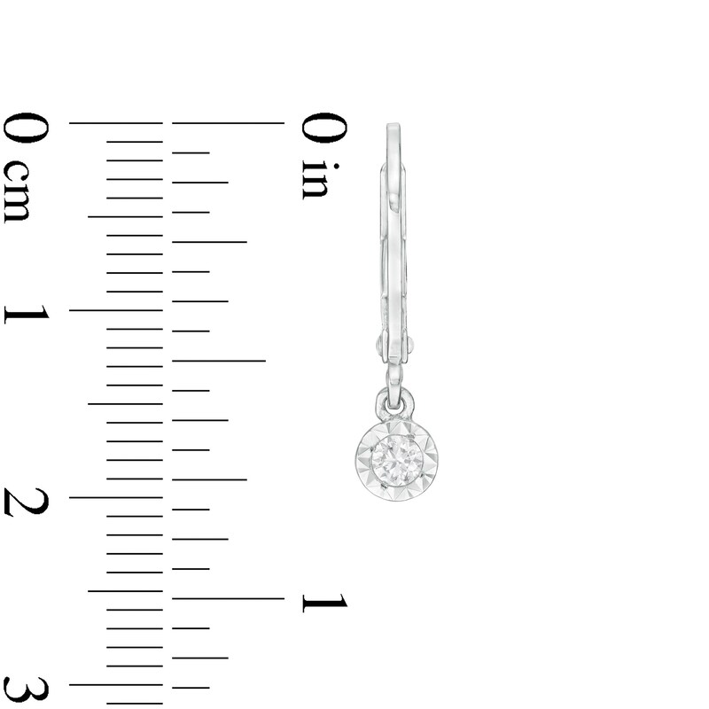 Main Image 3 of 1/6 CT. T.W. Diamond Solitaire Drop Earrings in 10K White Gold (I/I3)