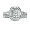 Thumbnail Image 2 of 3/4 CT. T.W. Composite Diamond Elongated Octagonal Frame Vintage-Style Bridal Set in 10K White Gold