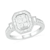 Thumbnail Image 3 of 3/4 CT. T.W. Composite Diamond Elongated Octagonal Frame Vintage-Style Bridal Set in 10K White Gold