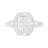 Thumbnail Image 4 of 3/4 CT. T.W. Composite Diamond Elongated Octagonal Frame Vintage-Style Bridal Set in 10K White Gold