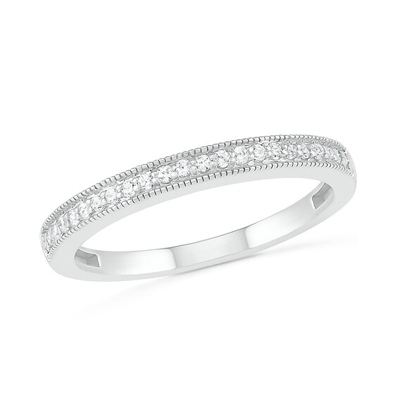 3/4 CT. T.W. Composite Diamond Elongated Octagonal Frame Vintage-Style Bridal Set in 10K White Gold 3/4 CT. T.W. Composite Diamond Elongated Octagonal Frame Vintage-Style Bridal Set in 10K White Gold