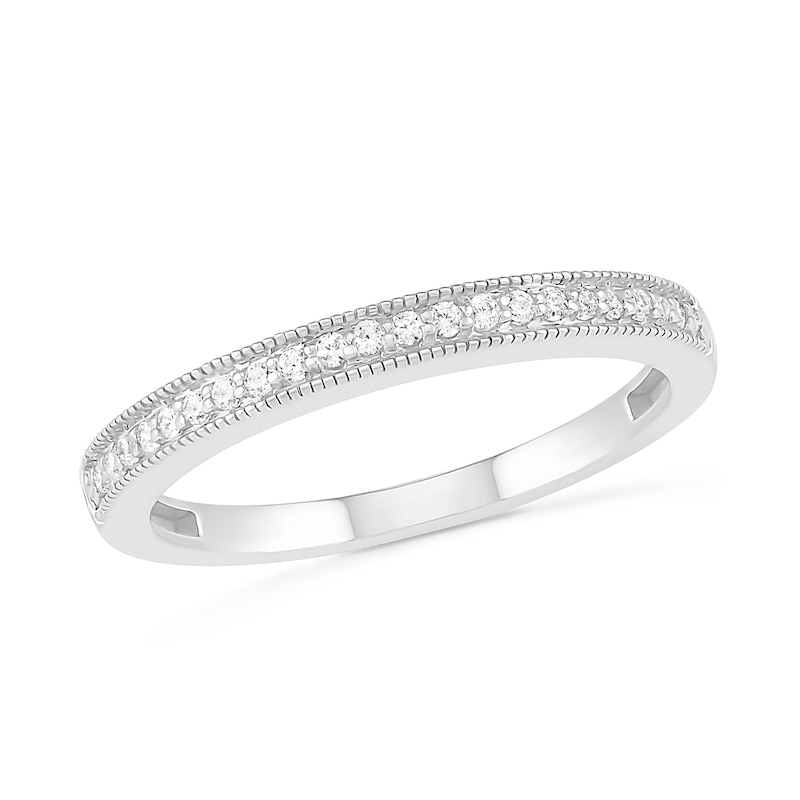 3/4 CT. T.W. Composite Diamond Elongated Octagonal Frame Vintage-Style Bridal Set in 10K White Gold