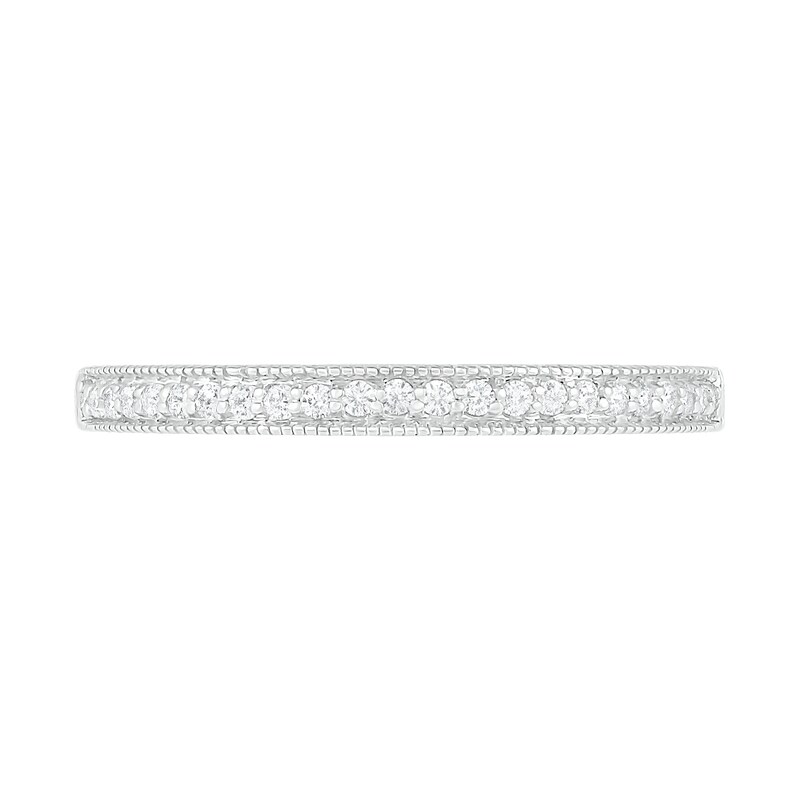 3/4 CT. T.W. Composite Diamond Elongated Octagonal Frame Vintage-Style Bridal Set in 10K White Gold