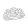 Thumbnail Image 0 of 2 CT. T.W. Diamond Three Stone Flower Frame Ring in 10K White Gold