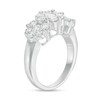 Thumbnail Image 2 of 2 CT. T.W. Diamond Three Stone Flower Frame Ring in 10K White Gold
