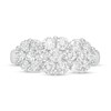 Thumbnail Image 3 of 2 CT. T.W. Diamond Three Stone Flower Frame Ring in 10K White Gold