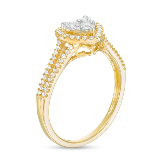 1/2 CT. T.w. Composite Diamond Heart Frame Ring in 10K Gold