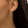 Thumbnail Image 2 of 1/2 CT. T.W. Diamond Inside-Out Open Oval Hoop Earrings in 10K White Gold