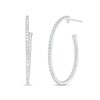 Thumbnail Image 1 of 1 CT. T.W. Diamond Inside-Out Open Oval Hoop Earrings in 10K White Gold