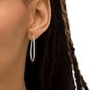 Thumbnail Image 2 of 1 CT. T.W. Diamond Inside-Out Open Oval Hoop Earrings in 10K White Gold
