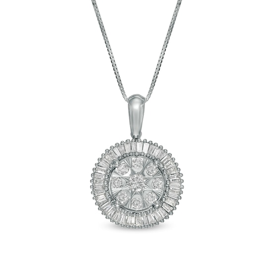 1/2 CT. T.w. Multi-Diamond Frame Pendant in 10K White Gold