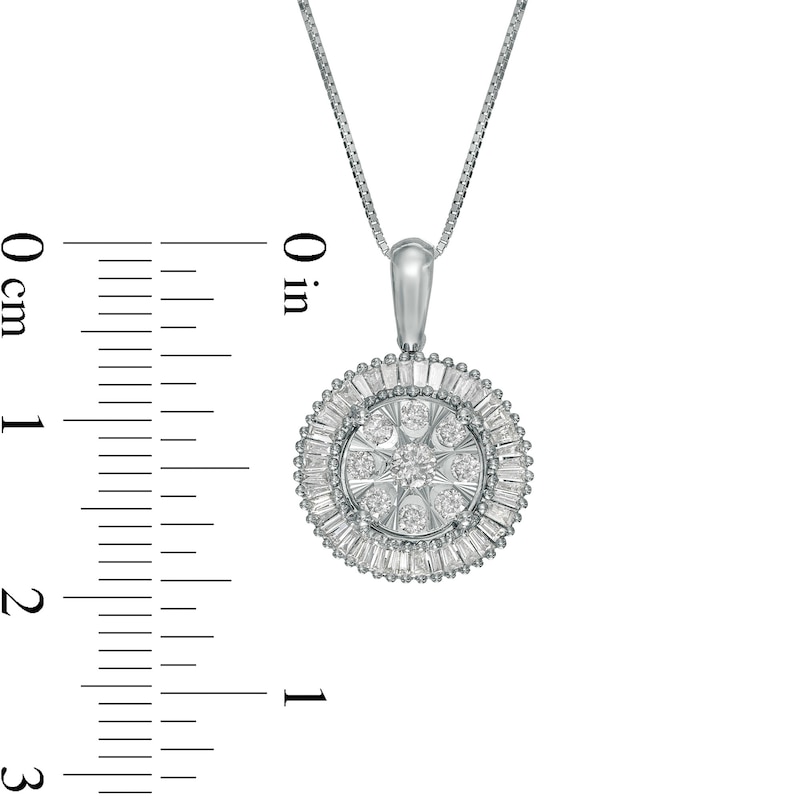 Main Image 3 of 1/2 CT. T.W. Multi-Diamond Frame Pendant in 10K White Gold