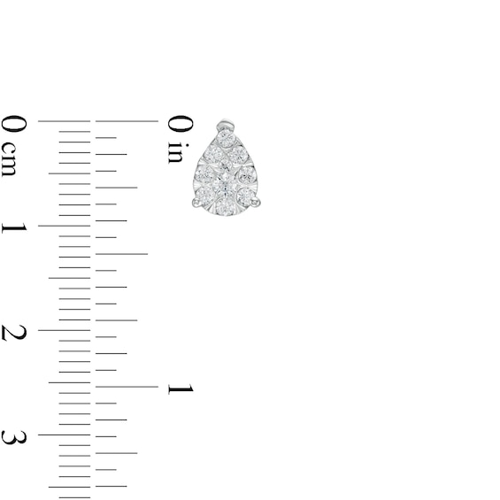 1/2 CT. T.w. Composite Pear-Shaped Diamond Stud Earrings in 10K White Gold