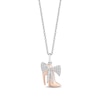 Thumbnail Image 1 of Enchanted Disney Villains Cruella De Vil 1/6 CT. T.W. Diamond Shoe Pendant in Sterling Silver and 10K Rose Gold - 19"