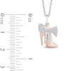 Thumbnail Image 3 of Enchanted Disney Villains Cruella De Vil 1/6 CT. T.W. Diamond Shoe Pendant in Sterling Silver and 10K Rose Gold - 19"