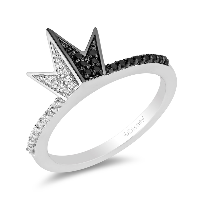 Main Image 1 of Enchanted Disney Villains Cruella De Vil 1/5 CT. T.W. Diamond Crown Ring in Sterling Silver