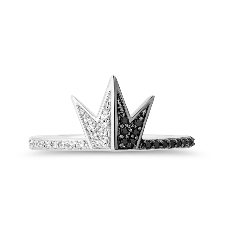 Main Image 4 of Enchanted Disney Villains Cruella De Vil 1/5 CT. T.W. Diamond Crown Ring in Sterling Silver