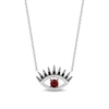 Thumbnail Image 1 of Enchanted Disney Villains Cruella De Vil Garnet and 1/6 CT. T.W. Diamond Evil Eye Necklace in Sterling Silver